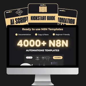 Paquete de plantillas de automatización N8N: más de 4000 flujos de trabajo y scripts de IA (descarga digital).