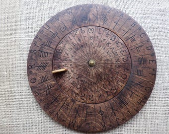 Cypher Wheel Cipher Wheel, Ogham Enochian, Dungeons and Dragons, Secret Codes Cryptography Treasure Hunt, Leon Battista Alberti 7 .75 In #14