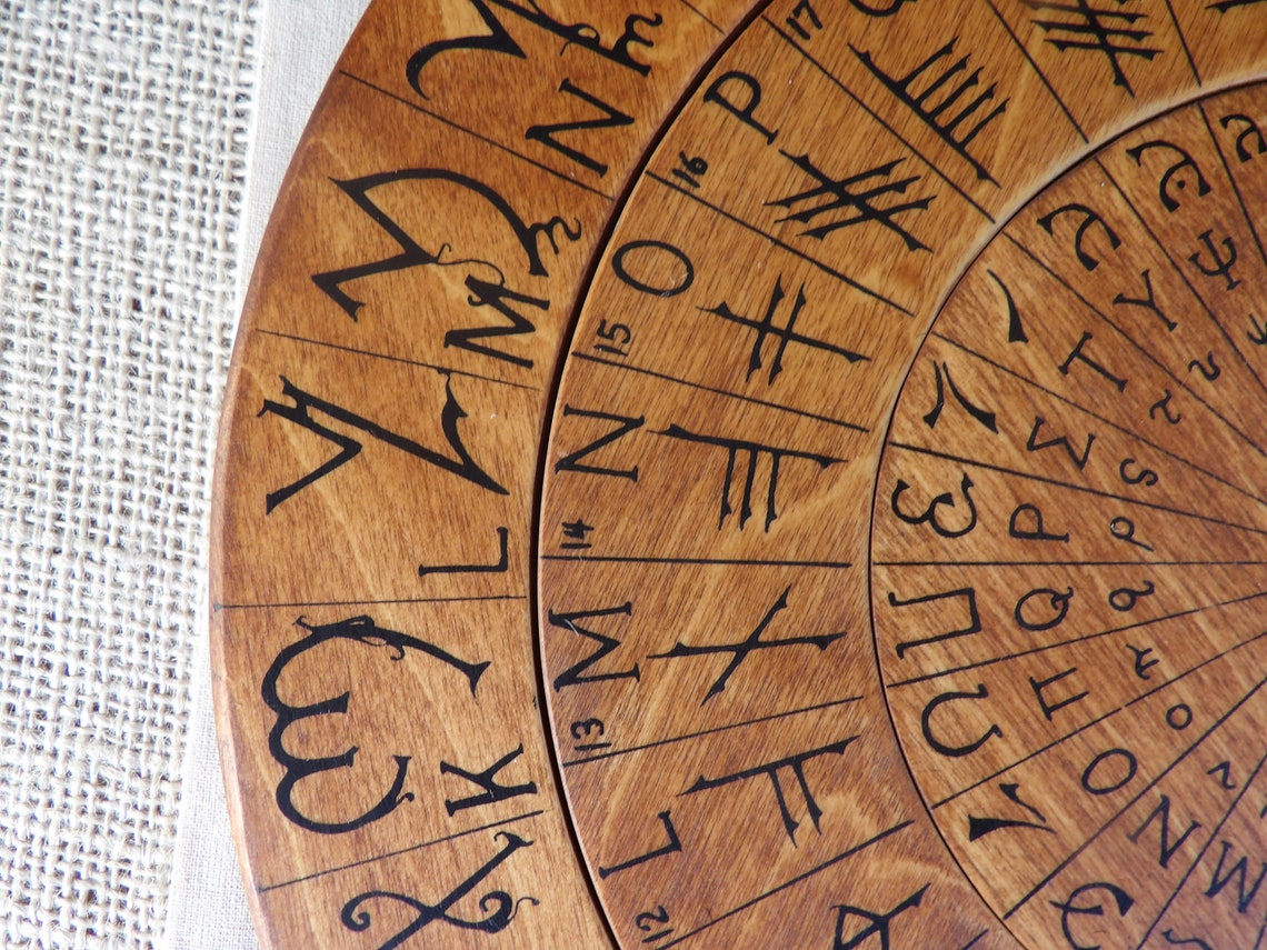 Cypher Wheel Cipher Wheel Theban Ogham Enochian Runes | Etsy
