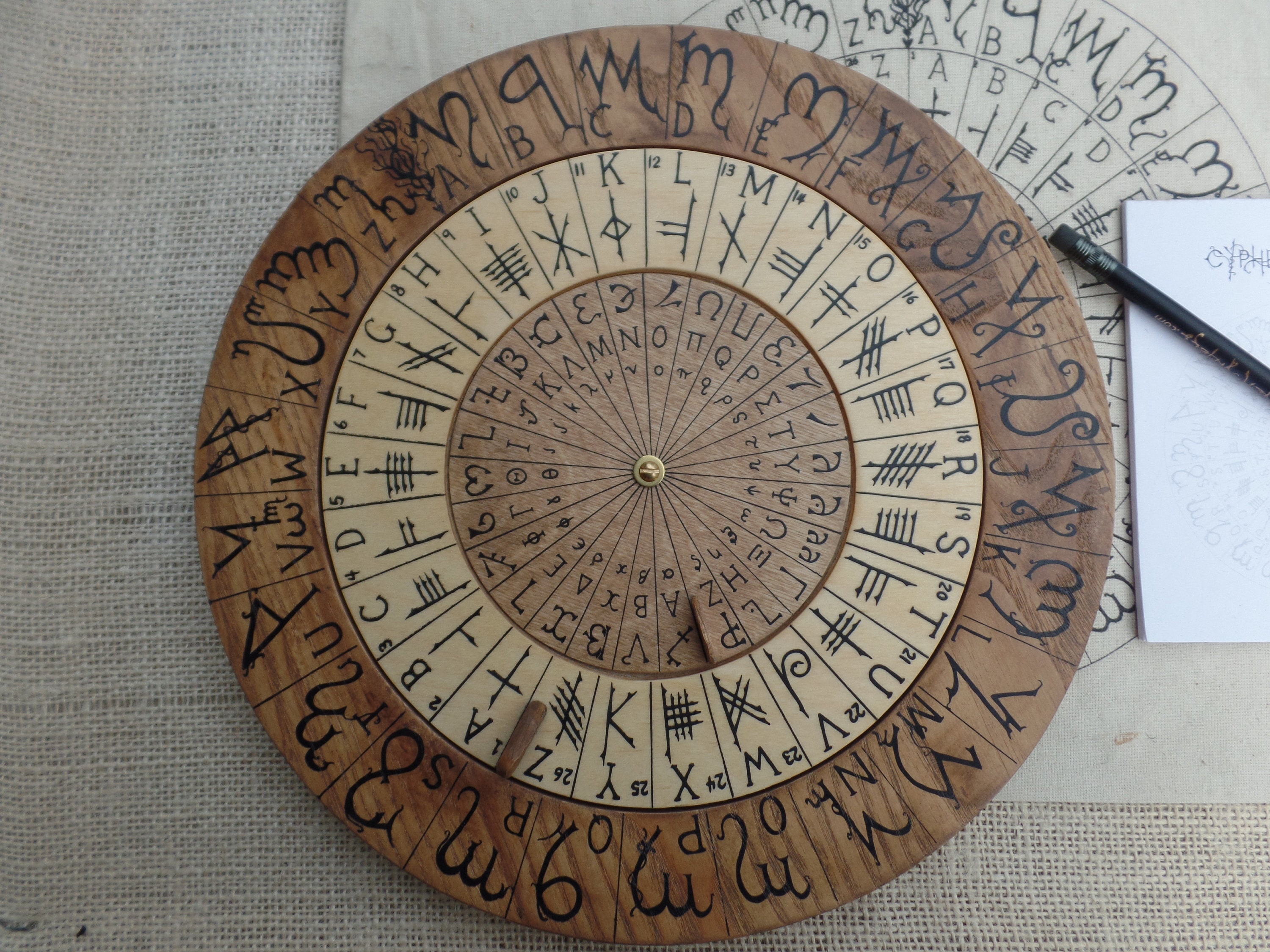 Cypher Wheel Cipher Disk Theban Ogham Enochian & Celtic | Etsy