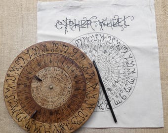 Cypher Wheel, Cipher Wheel, Theban, Ogham, Enochian, Runes, Cryptography, Secret Codes Treasure Hunt, Dungeons and Dragons, Unique Gift 4-65