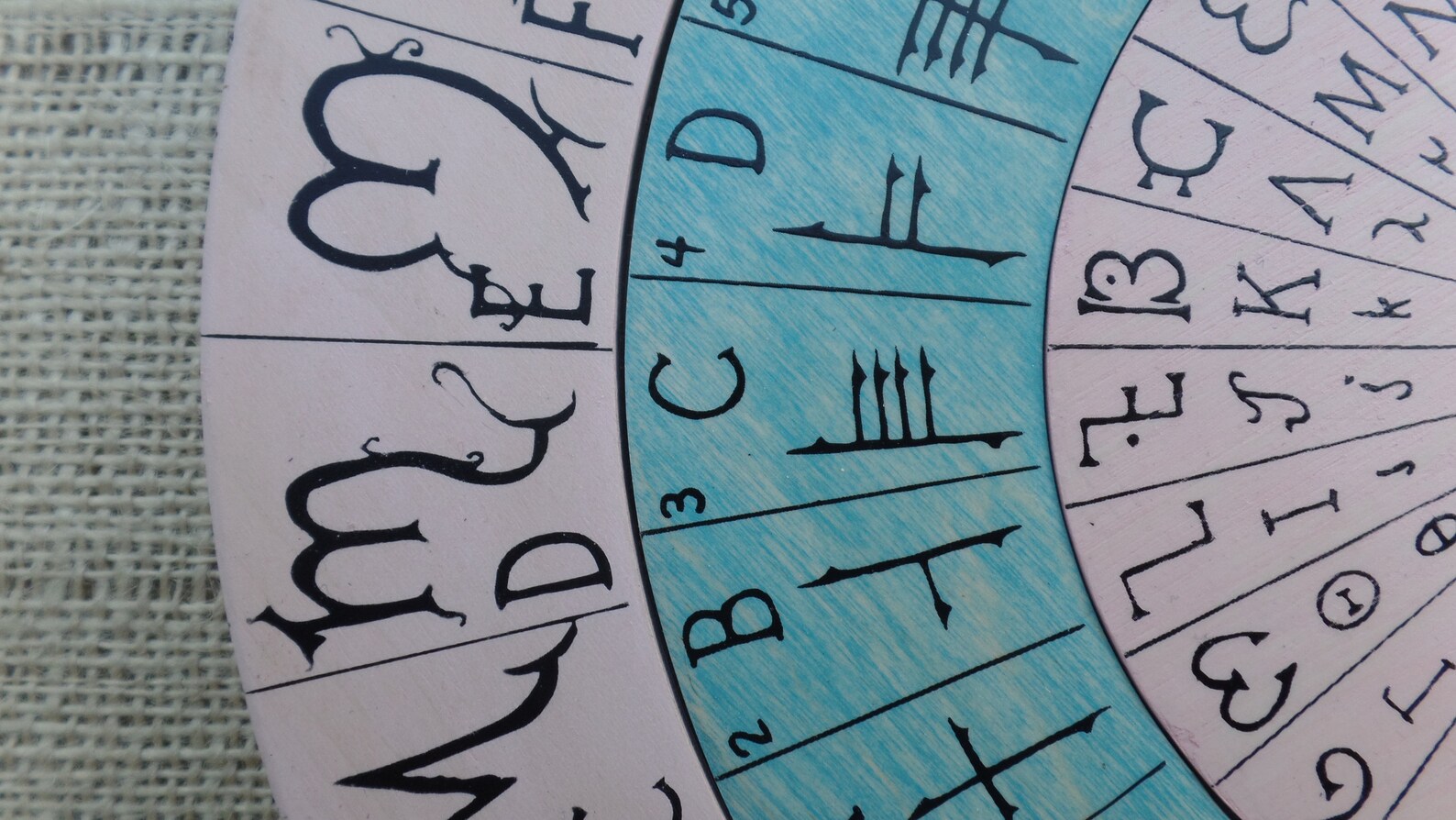 Cypher Wheel Cipher Wheel Wood Theban Ogham Enochian - Etsy