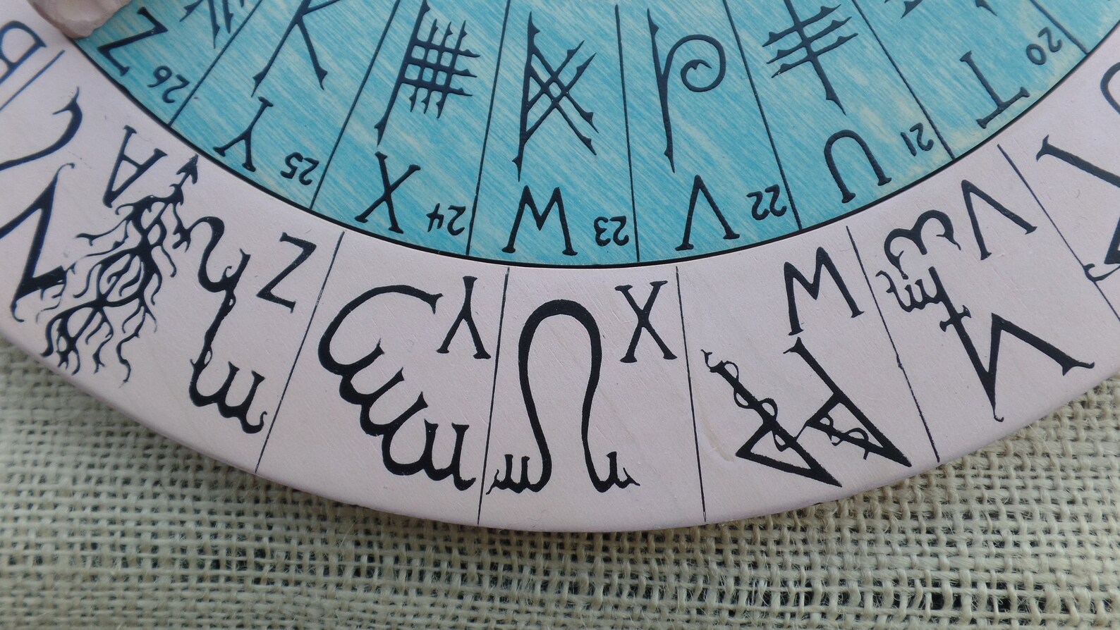 Cypher Wheel Cipher Wheel Wood Theban Ogham Enochian - Etsy