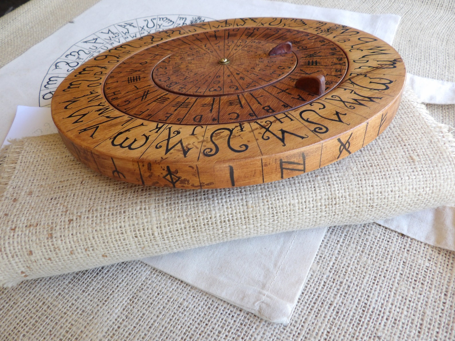 Cypher Wheel Cipher Wheel Theban Ogham Enochian Runes | Etsy Canada