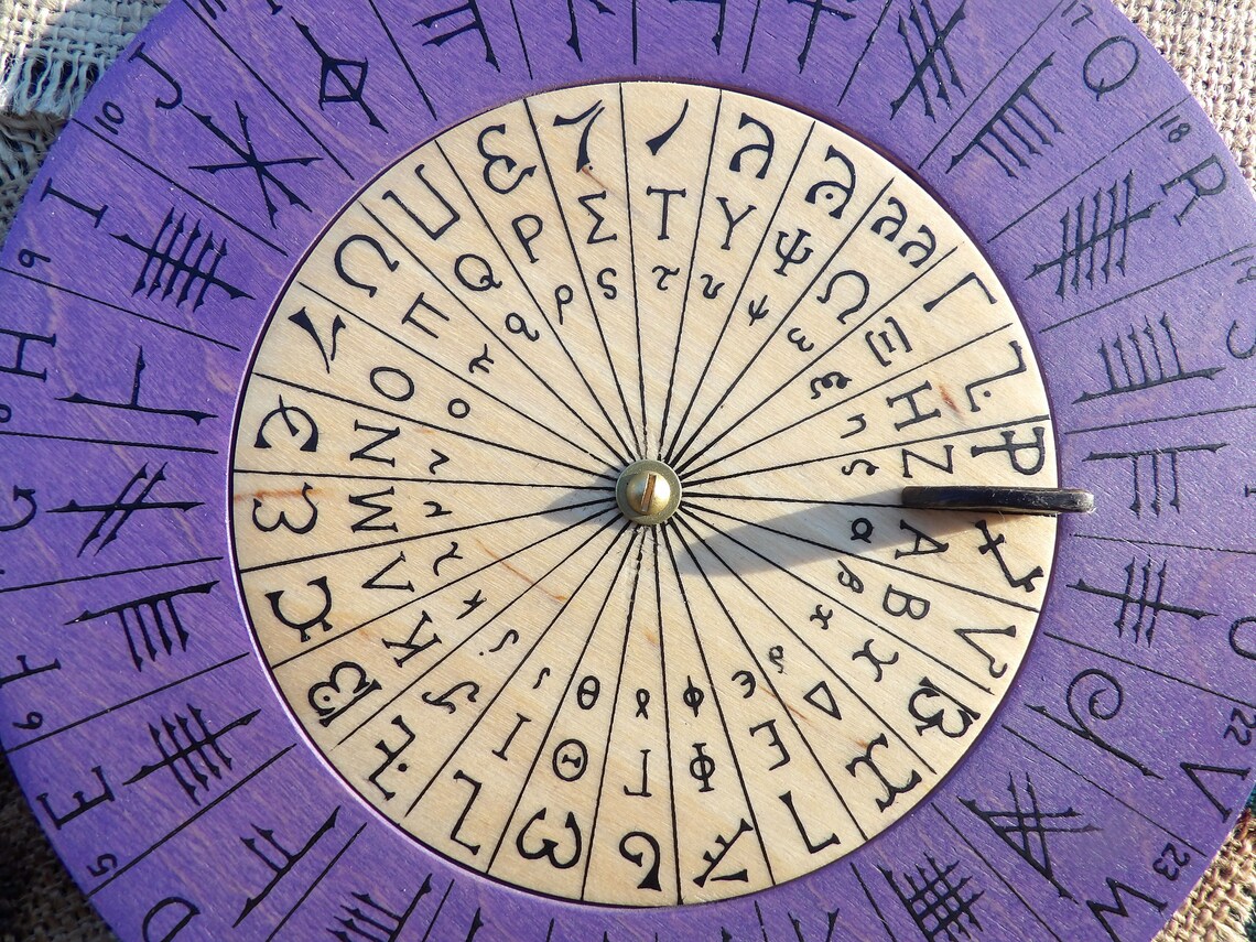 Cypher Wheel Cipher Wheel Ogham Enochian Dungeons and | Etsy