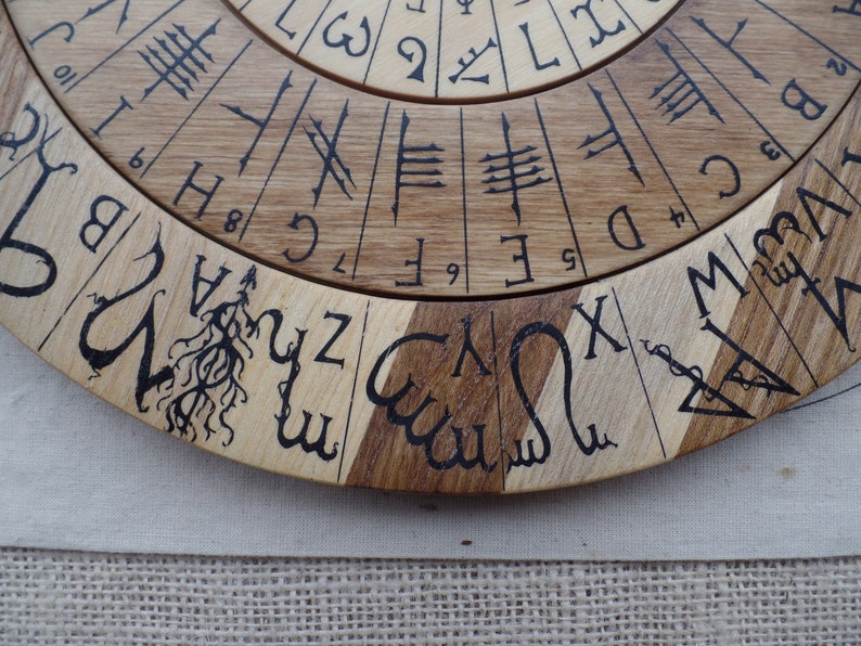 Cypher Wheel Cipher Wheel Theban Ogham Enochian Runes - Etsy