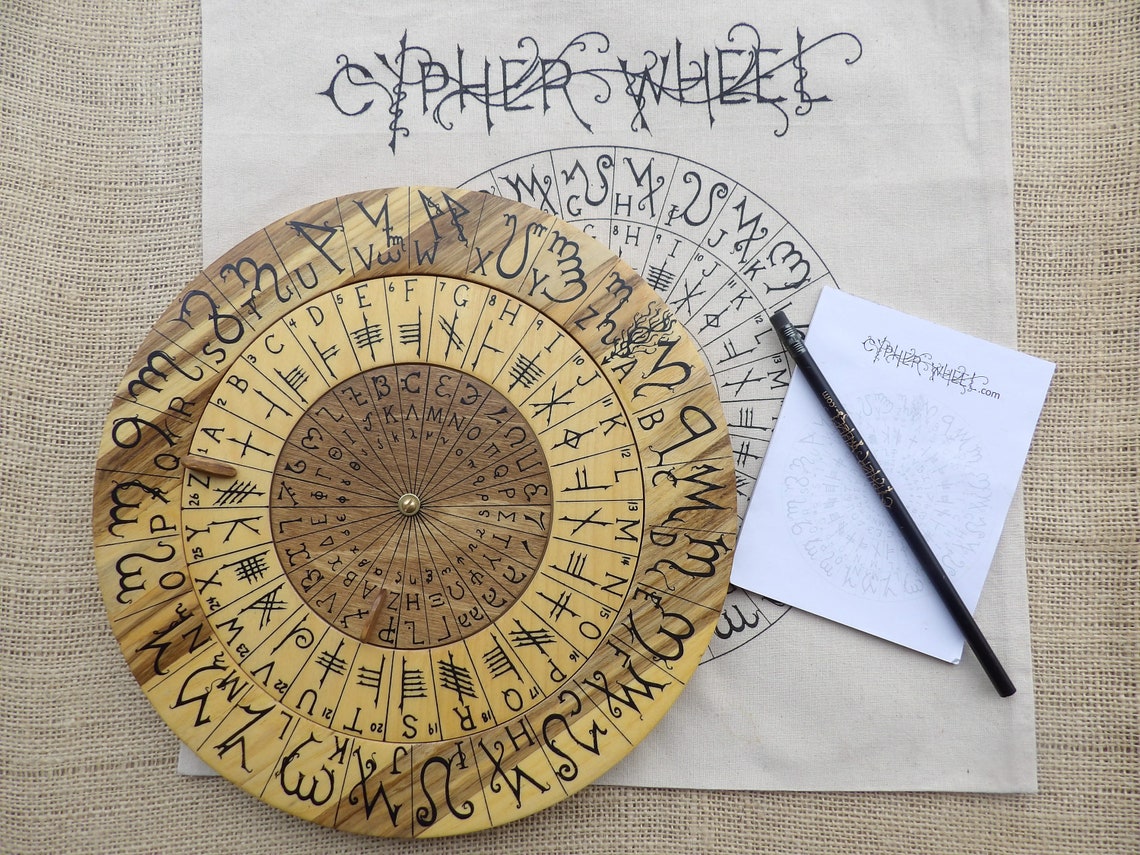 Cipher Wheel Cypher Wheel Wood Theban Ogham Enochian Rune | Etsy