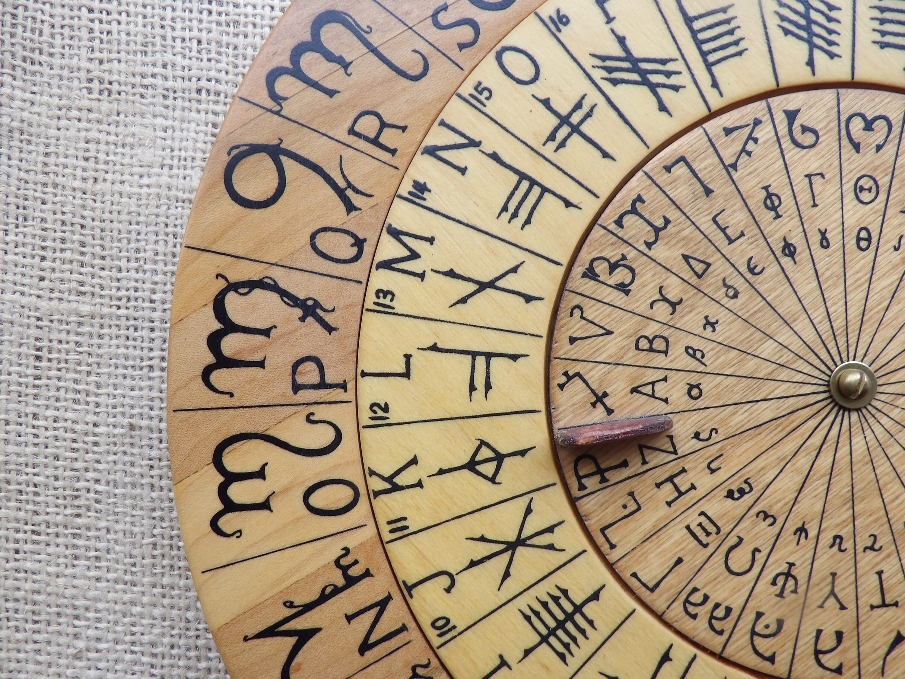 Cypher Wheel Cipher Wheel Wood Theban Ogham Enochian &amp; | Etsy