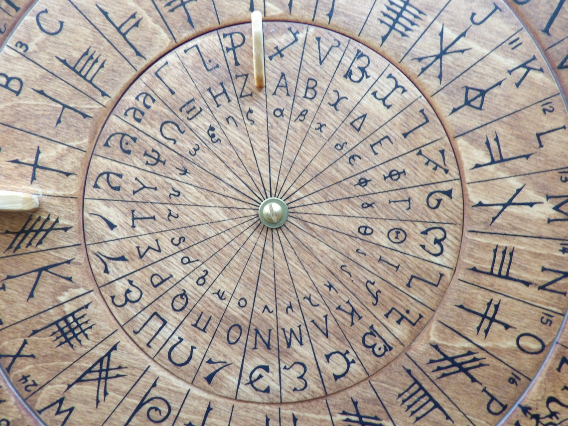 Cypher Wheel Cipher Wheel Theban Ogham Enochian Runes | Etsy