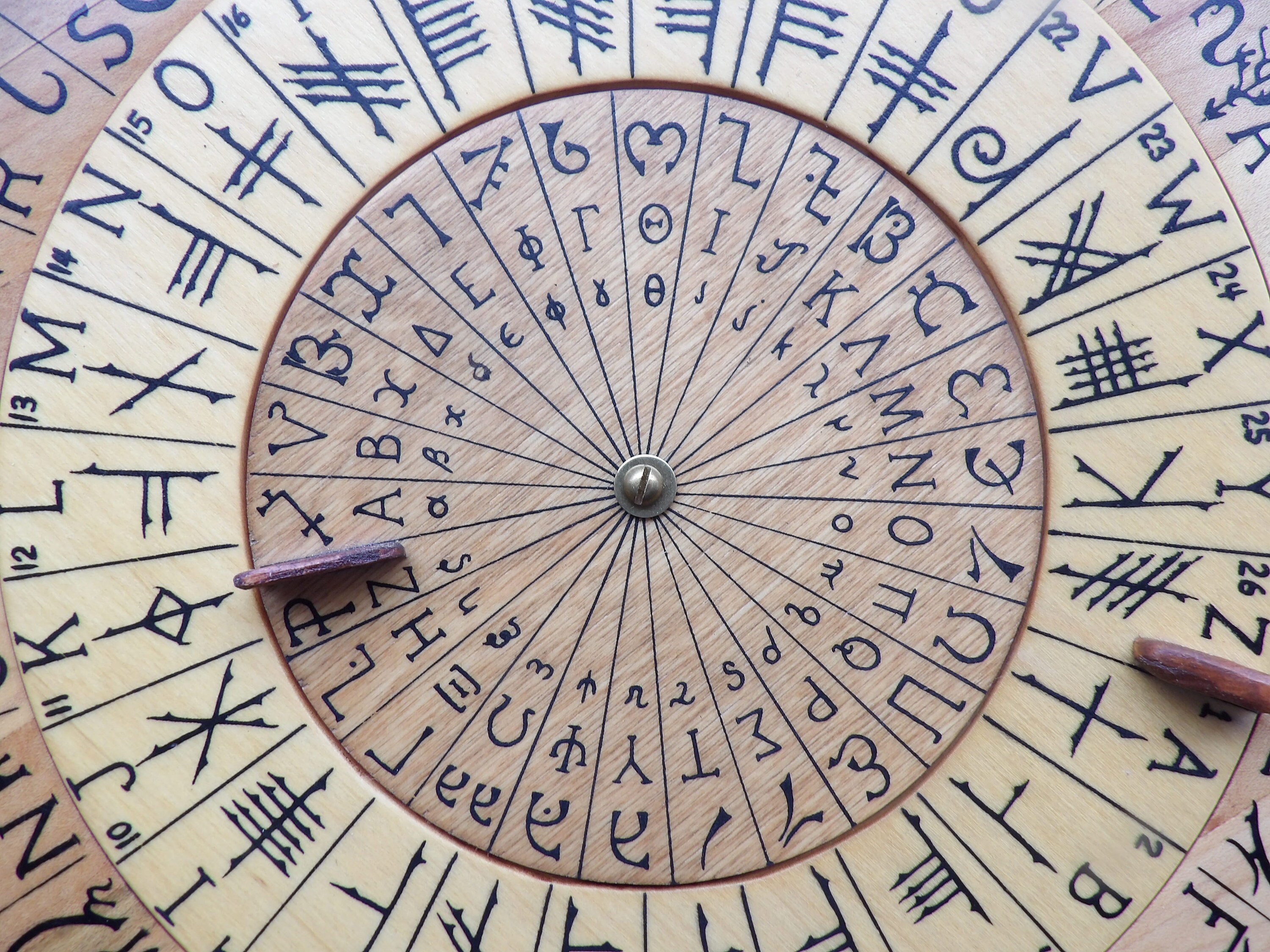 Cypher Wheel Cipher Wheel Wood Theban Ogham Enochian &amp; | Etsy
