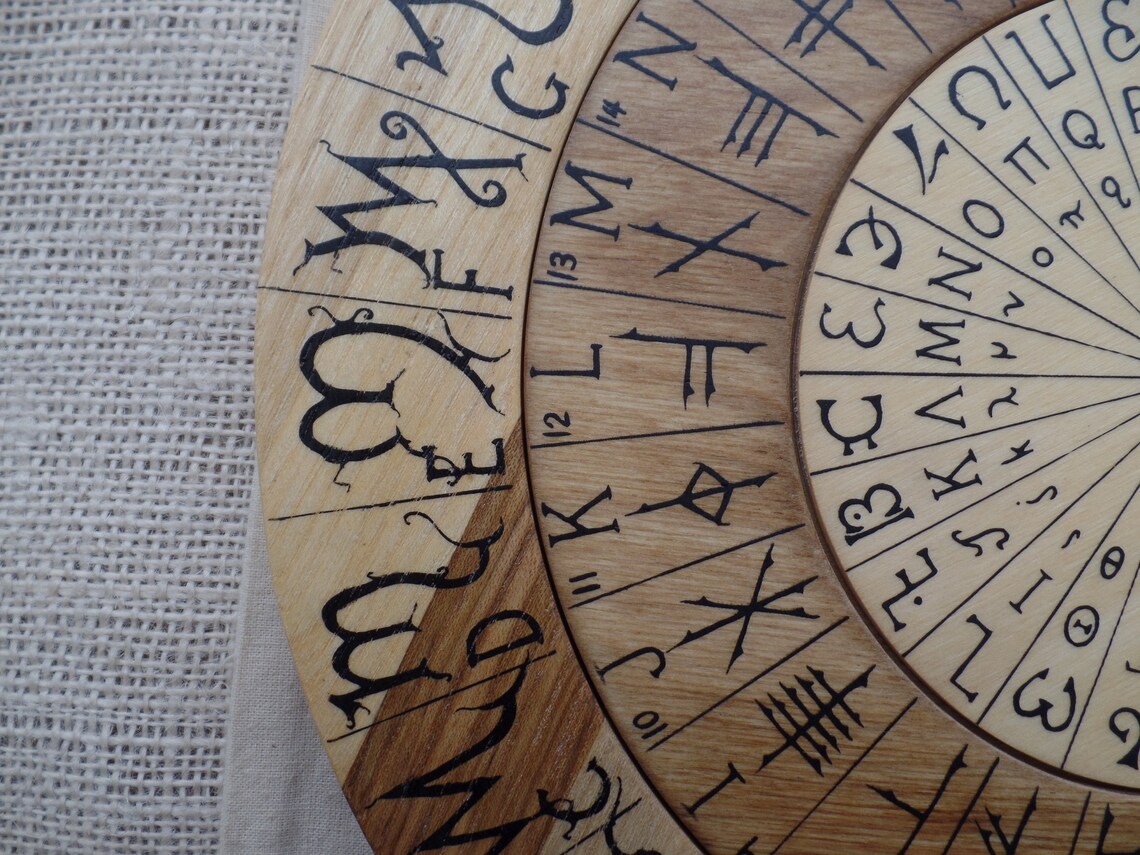 Cypher Wheel Cipher Wheel Theban Ogham Enochian Runes - Etsy