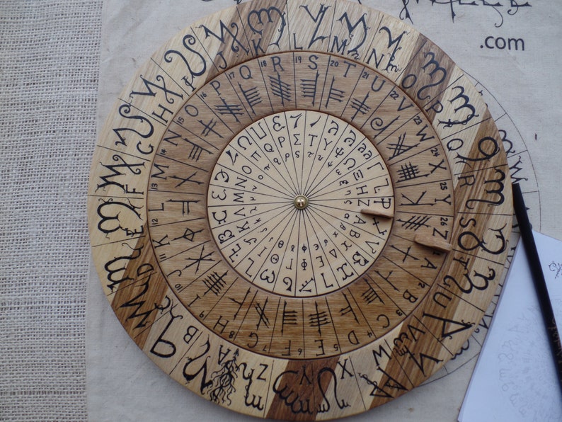 Cypher Wheel Cipher Wheel Theban Ogham Enochian Runes - Etsy