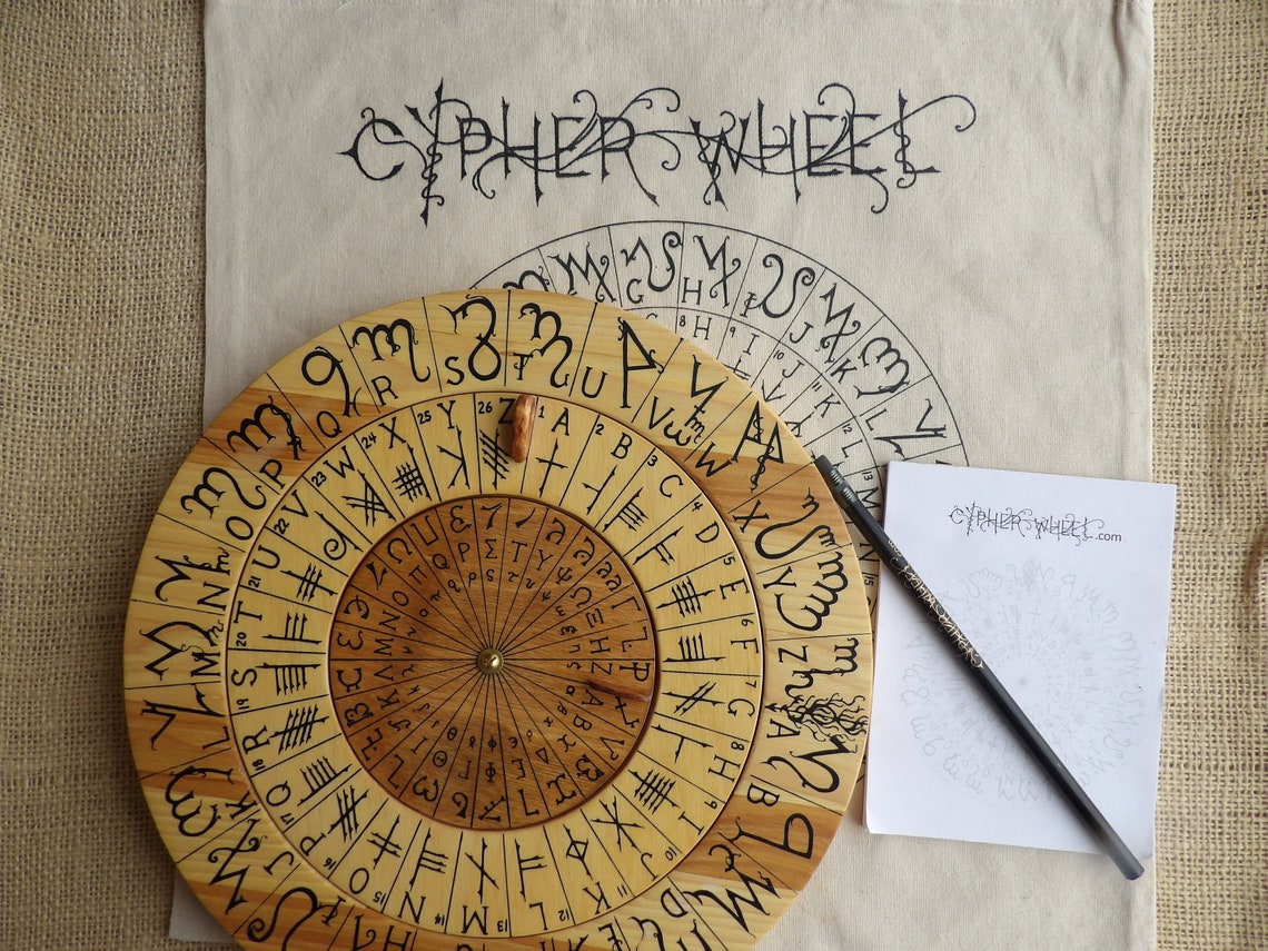 Cypher Wheel Cipher Wheel Theban Ogham Enochian Runes - Etsy