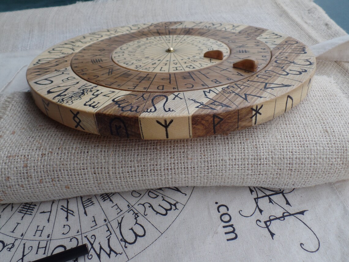 Cypher Wheel Cipher Wheel Theban Ogham Enochian Runes | Etsy