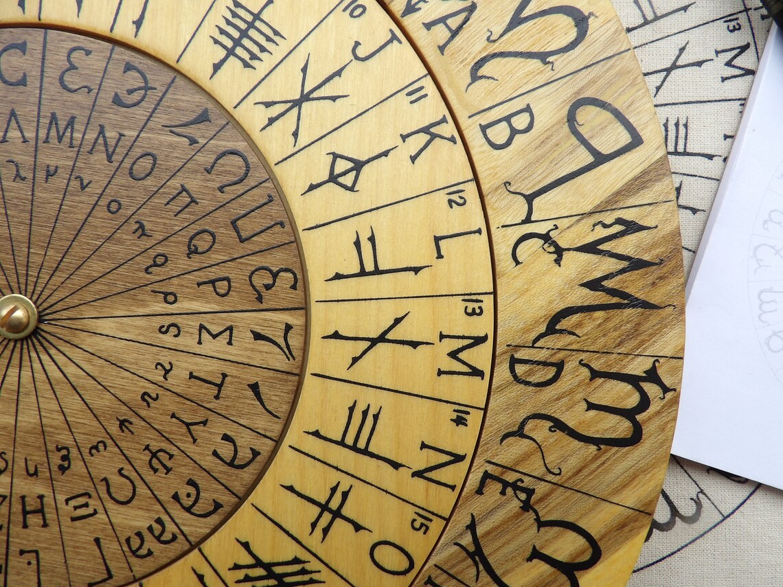 Cipher Wheel Cypher Wheel Wood Theban Ogham Enochian Rune | Etsy