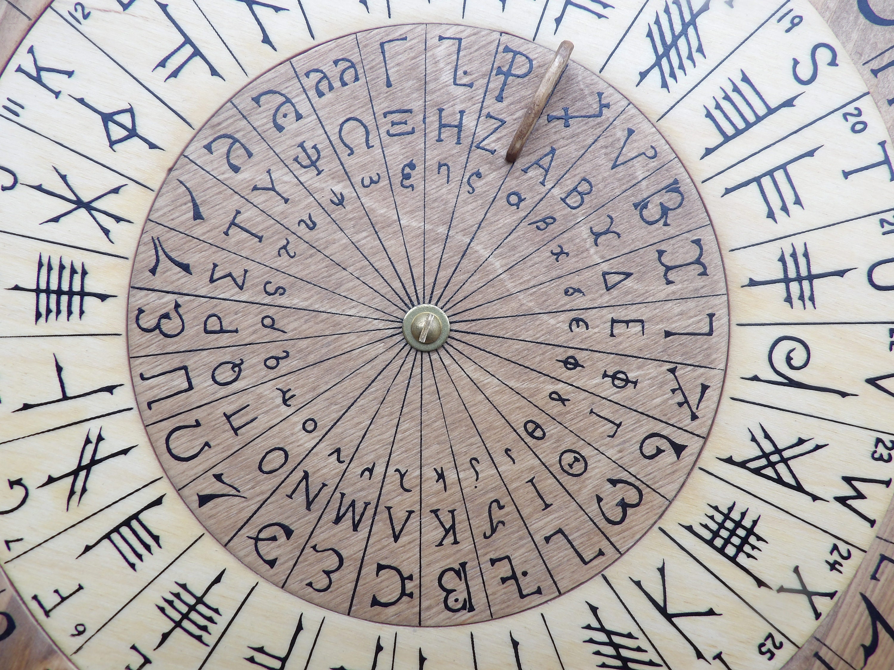 Cypher Wheel Cipher Wheel Wood Theban Ogham Enochian | Etsy