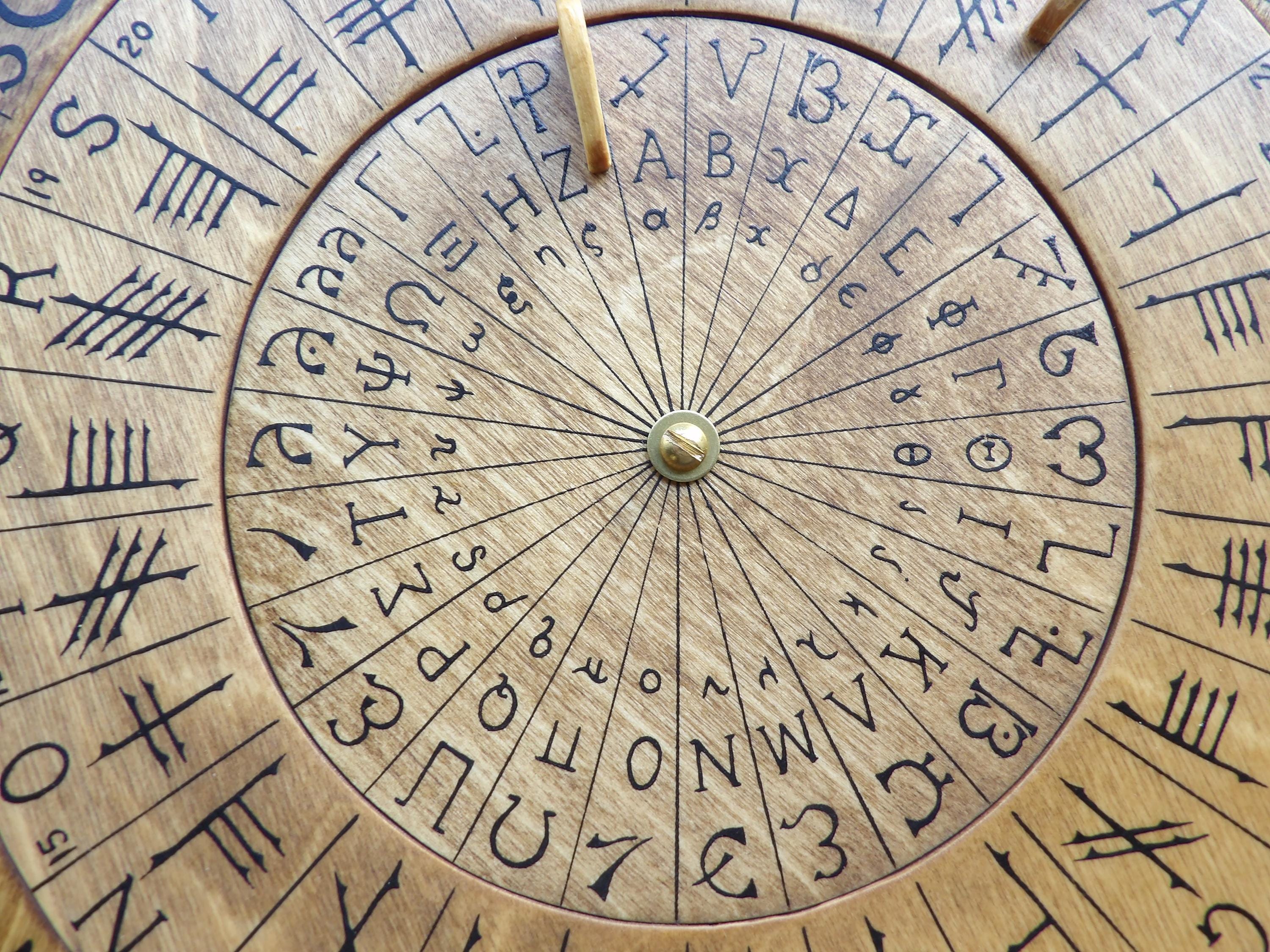 Wpy Wheel Code Handcrafted Cypher Wheel: Secret Codes, Runes, and Theban Alphabets - Etsy