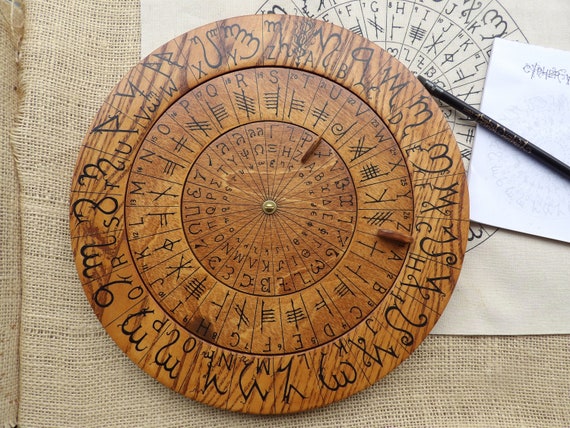 Cypher Wheel Cipher Wheel Theban Ogham Enochian Runes | Etsy