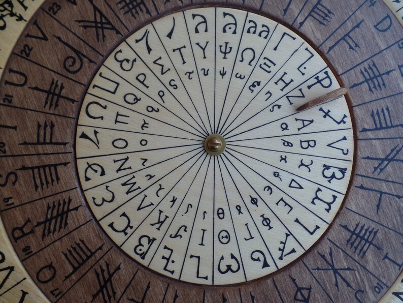 Cipher Wheel Cypher Wheel Wood Theban Ogham Enochian &amp; | Etsy