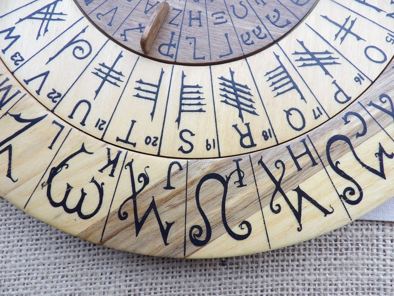 Cipher Wheel Cypher Wheel Wood Theban Ogham Enochian Rune | Etsy