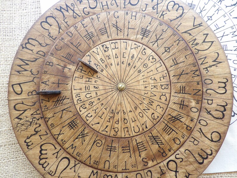 Cypher Wheel Cipher Wheel Theban Ogham Enochian Runes - Etsy UK
