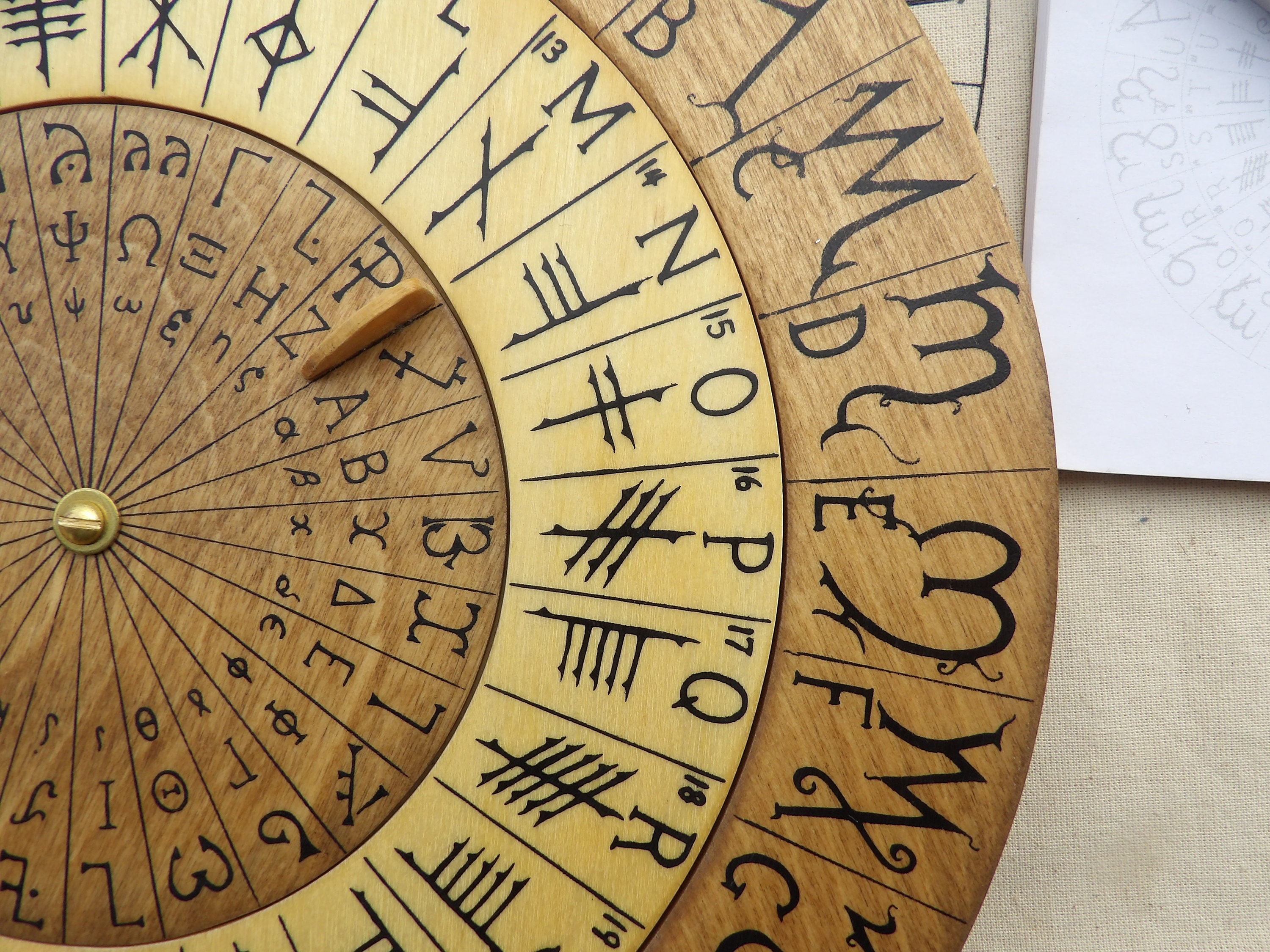 Cypher Wheel Cipher Wheel Theban Ogham Enochian Runes | Etsy