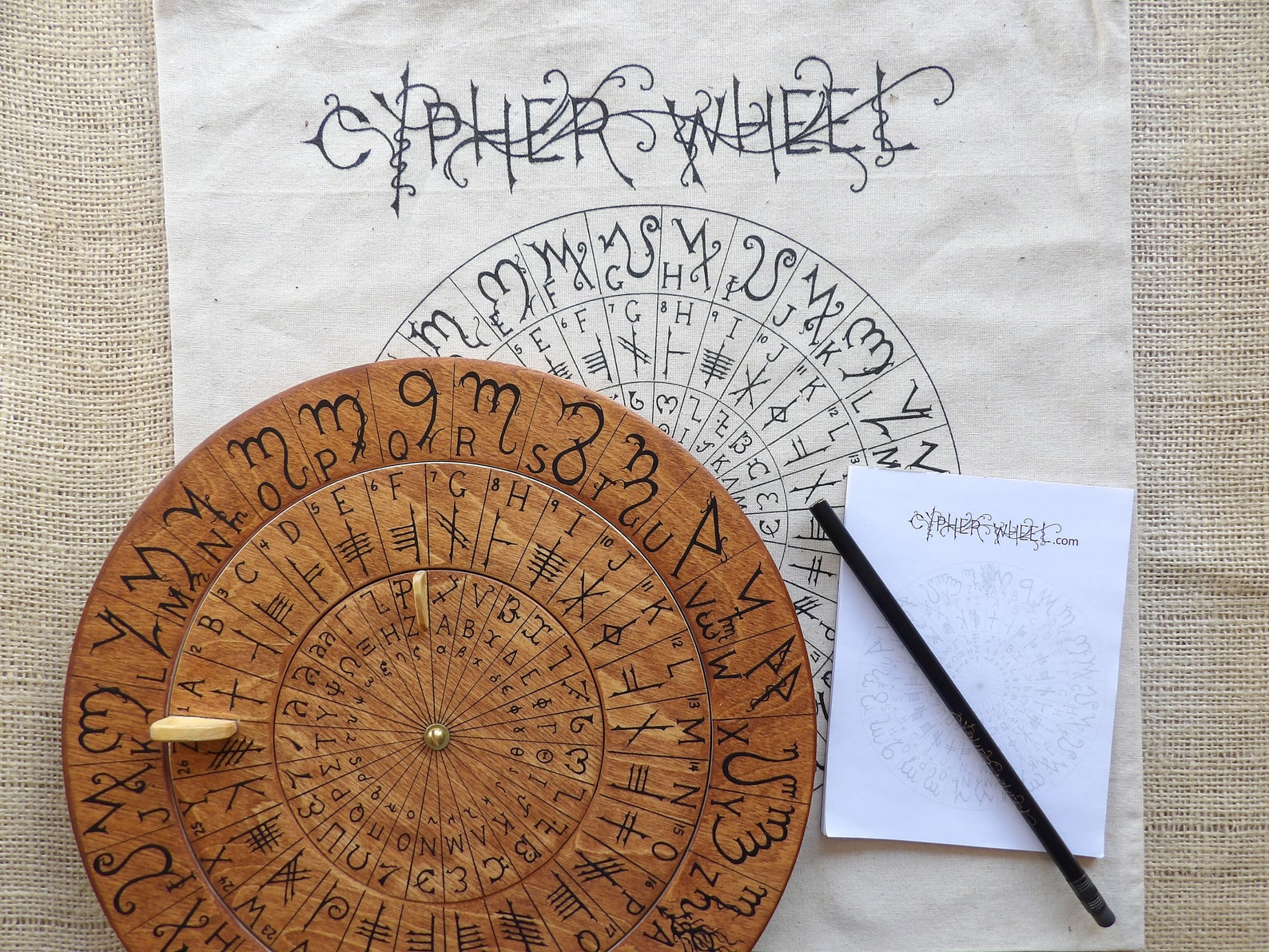 Cypher Wheel Cipher Wheel Theban Ogham Enochian Runes | Etsy