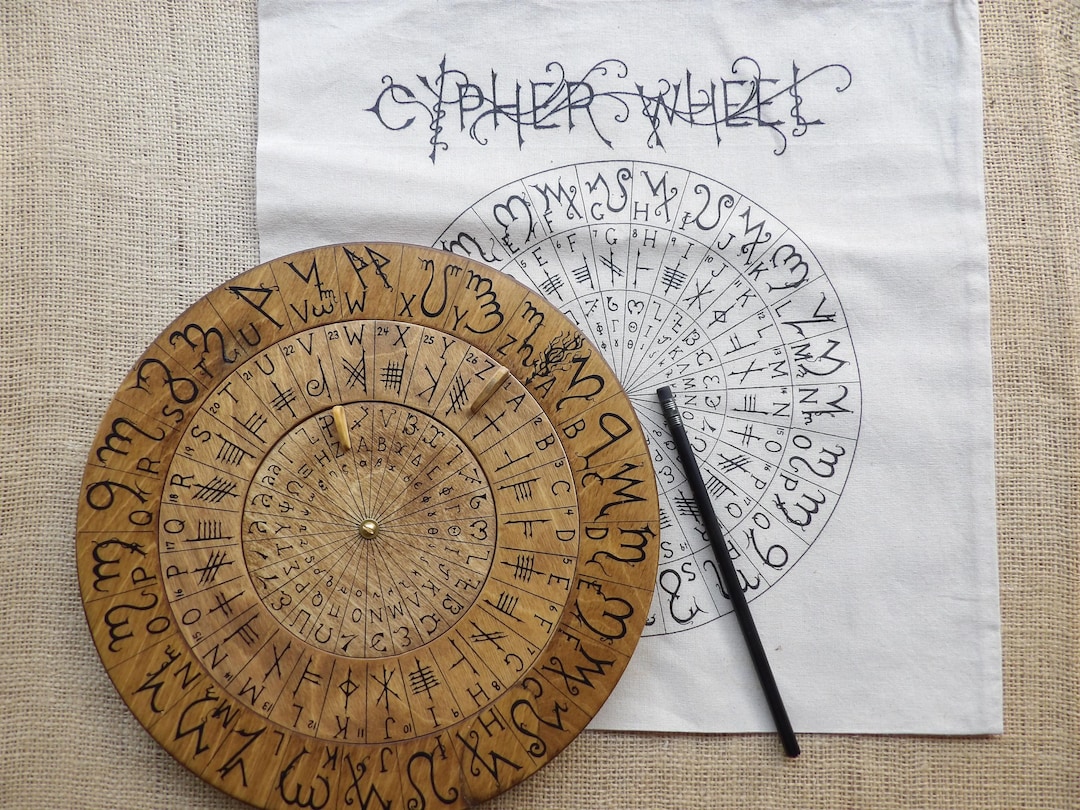Handcrafted Cypher Wheel: Secret Codes, Runes, and Theban Alphabets - Etsy