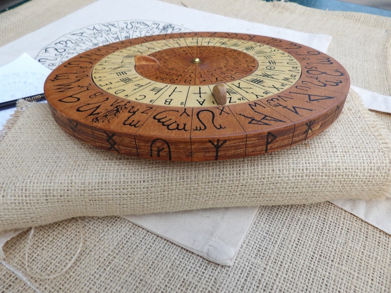 Cypher Wheel Cipher Wheel Theban Ogham Enochian Runes | Etsy