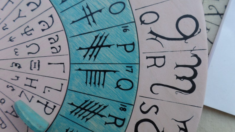 Cypher Wheel Cipher Wheel Wood Theban Ogham Enochian - Etsy