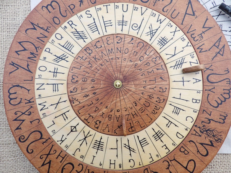 Cypher Wheel Cipher Wheel Theban Ogham Enochian Runes | Etsy