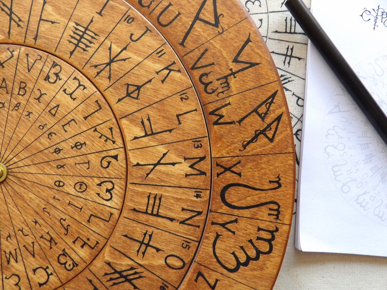 Cypher Wheel Cipher Wheel Theban Ogham Enochian Runes | Etsy