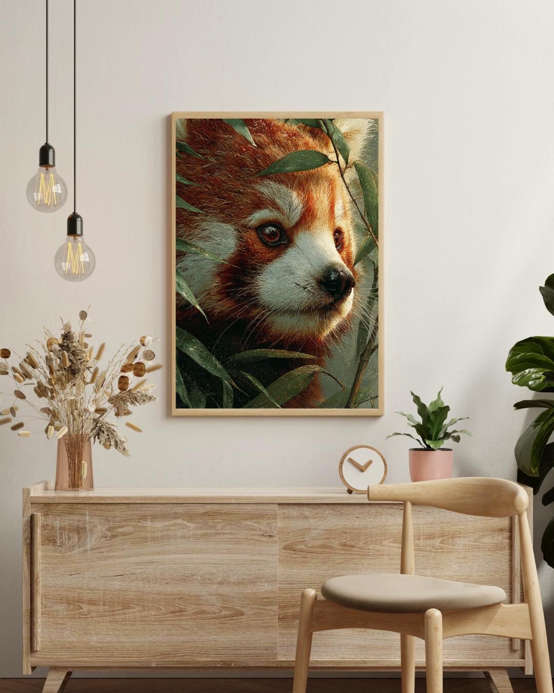 Amber Red Panda Portrait Wall Art Print | Cinnamon Warm Modern Animal ...
