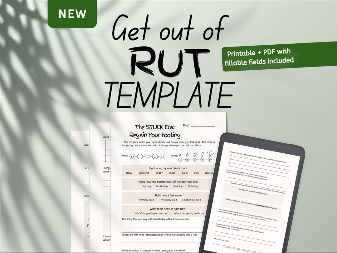 Mental Health and Wellness Worksheet, Regain Footing Template (PDF File ...