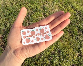 Zoet als een perzikfruitsticker!