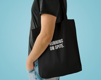 Fueled By Spite - Tote Bag | Mallory Thread Theory - Dark Humor Sarcastic Tote Bag Funny Gift | White Lettering
