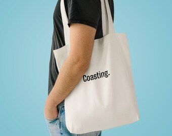 Barely Getting By - Tote Bag | Mallory Thread Theory - Dark Humor Lazy Vibes Tote Bag Funny Gift | Black Lettering