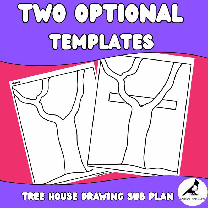 Tree House Drawing Lesson Printable, Elementary Art Sub Plan, No Prep ...