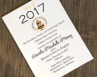 Set of 25 College Graduation Invitations