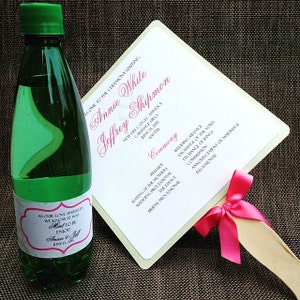 Mint Green and Hot Pink Wedding Program Fan