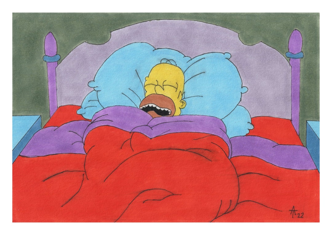 Big Toasty Cinnamon Bun the Simpsons Original Fan Art Etsy