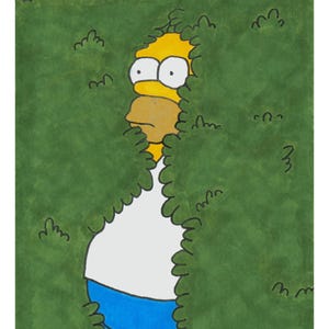 Hedge Homer (The Simpsons) Original Fan Art - Signed + Numbered