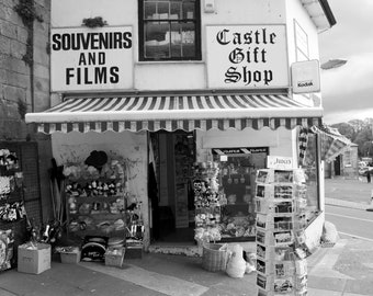 Souvenirs and Films (Caernarfon Castle, Wales) Black and White Photograph Print