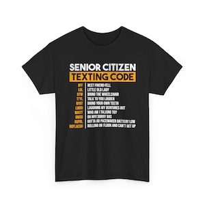 Grappig sms-code senioren cadeau voor opa of oma T-shirt, perfect cadeau voor familie, oudere man vrouw, Vaderdag-T-shirt