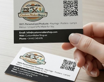 Tarjetas de visita personalizadas, tamaño europeo, compatibles con códigos QR, 500 o 1000, 85 x 55 mm
