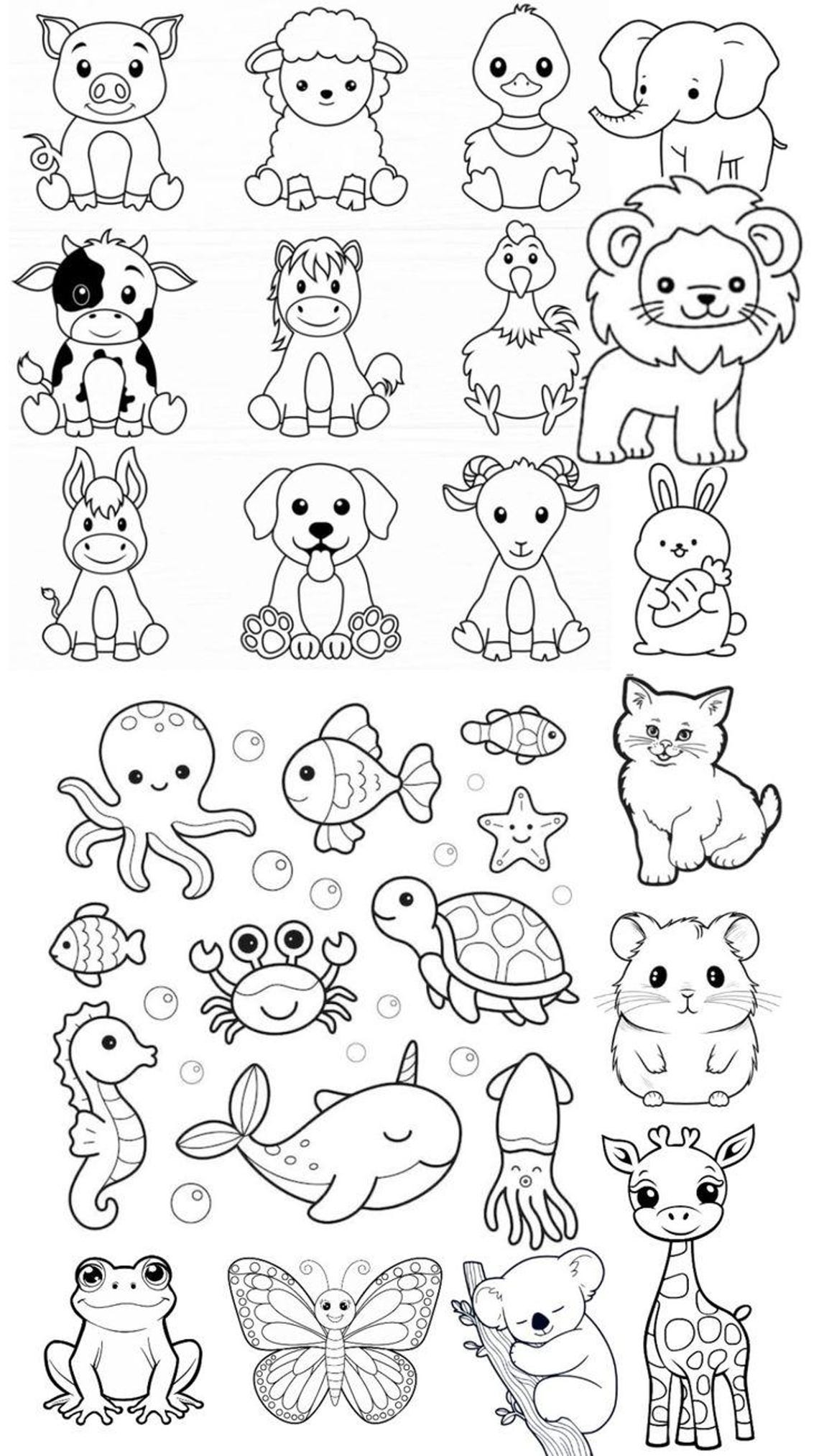 Printable Safari Animal Coloring Pages for Kids | - Etsy