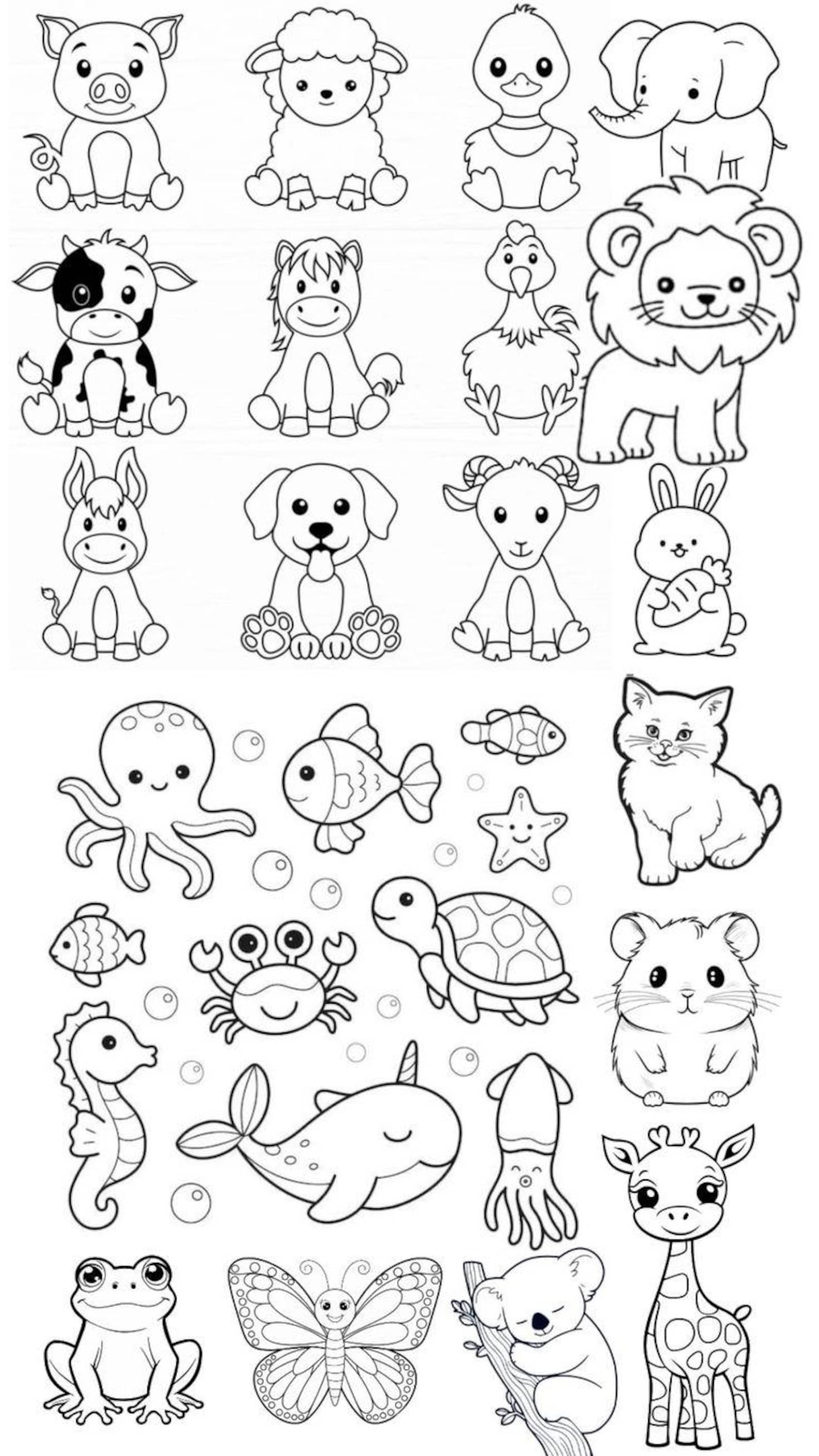 Printable Safari Animal Coloring Pages for Kids | - Etsy