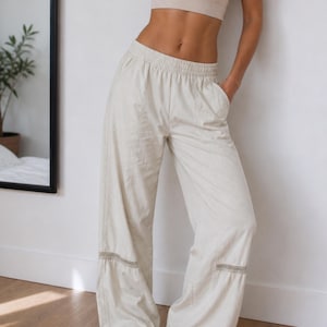Wasserfeste Damen Wanderhose, leichte Reisesporthose mit Taschen