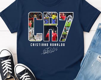 Camiseta personalizada com colagem do Ronaldo #7 Portugal GOAT Soccer, presente para fãs de futebol, camiseta gráfica, camiseta unissex personalizada com a camisa da lenda.