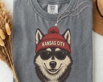 Comfort Colors Kansas City Football Mascot Shirt, Retro KC Football Tee